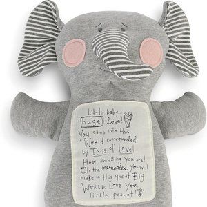Tons of Love Elephant Grey Stripe 20 inch Polyester Plush Fabric Figure Toy